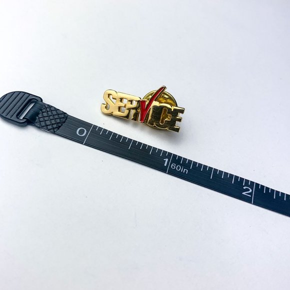 Retro bright reflective gold Service brooch pin - Picture 3 of 3